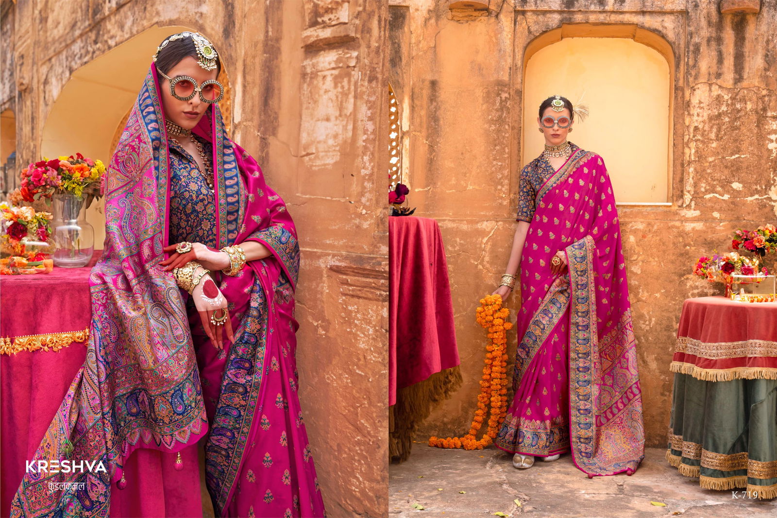 Padmakamal By Kreshva Designer Printed Silk Saree Wholesale Shop In Surat
